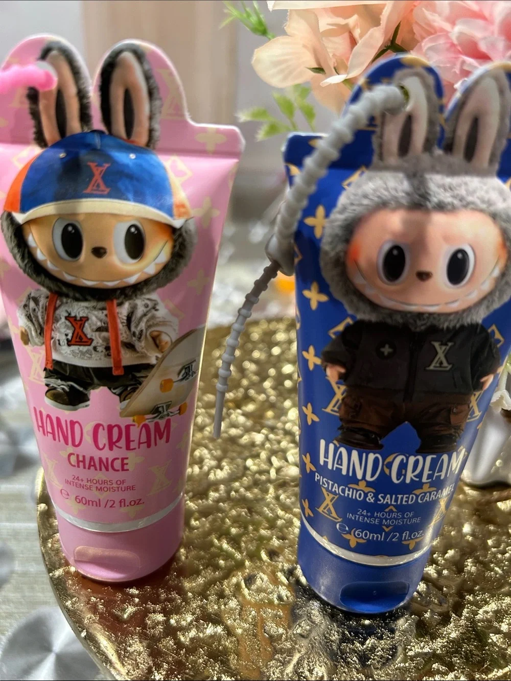 Kids Travel Friendly Hand Cream Duo - Pink & Blue. 60ml.